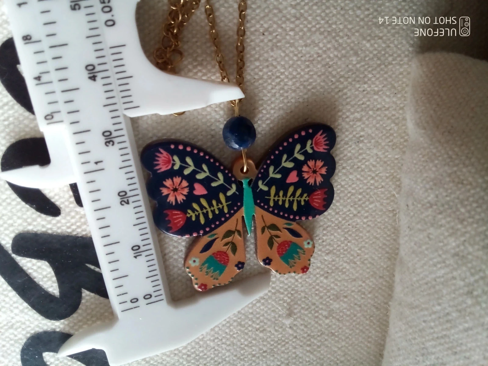 Collier papillon avec pierre de lapis lazuli naturelle – photo 2